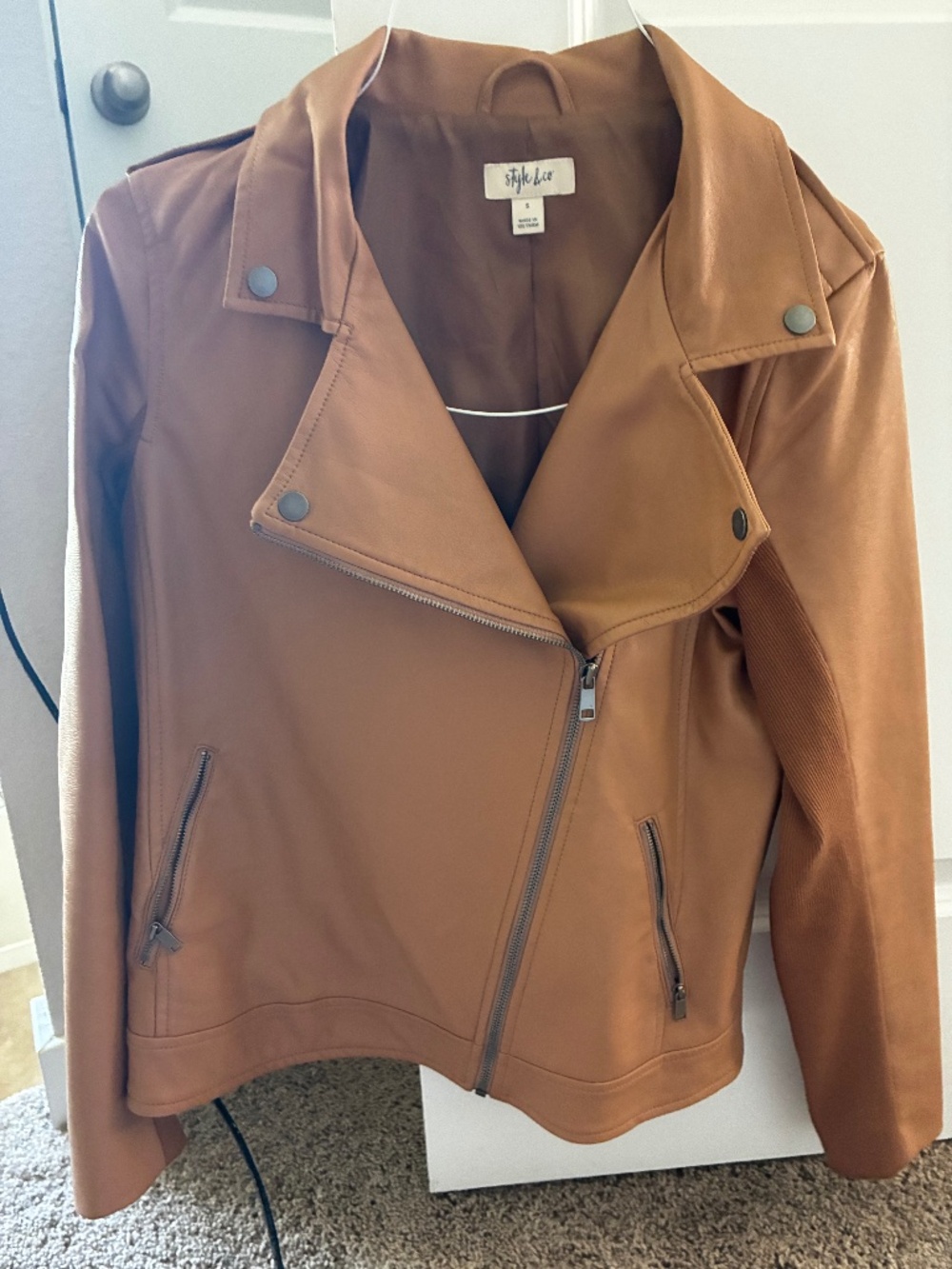 Faux leather jacket - tan S
